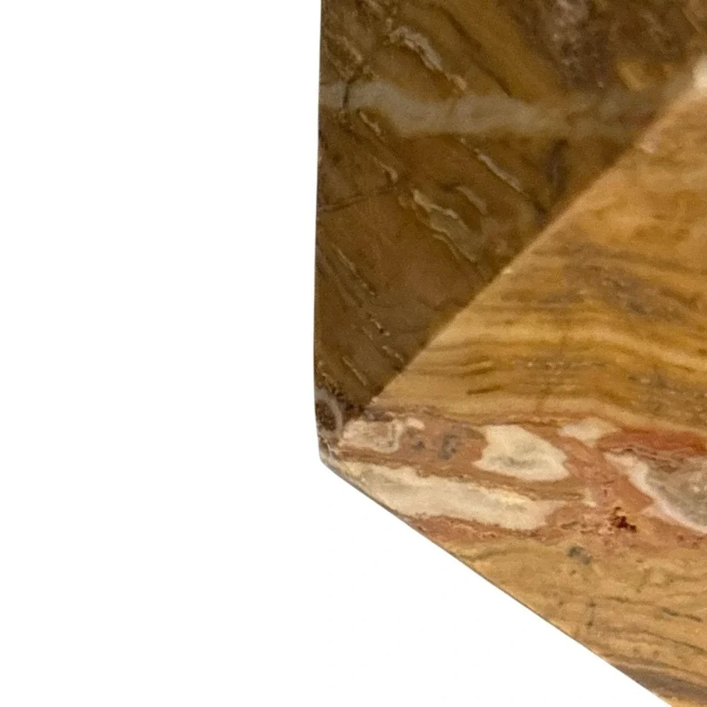Marble Onyx Stone‎ Paperweight Multi-Colored Geometric Layered Natural Decor